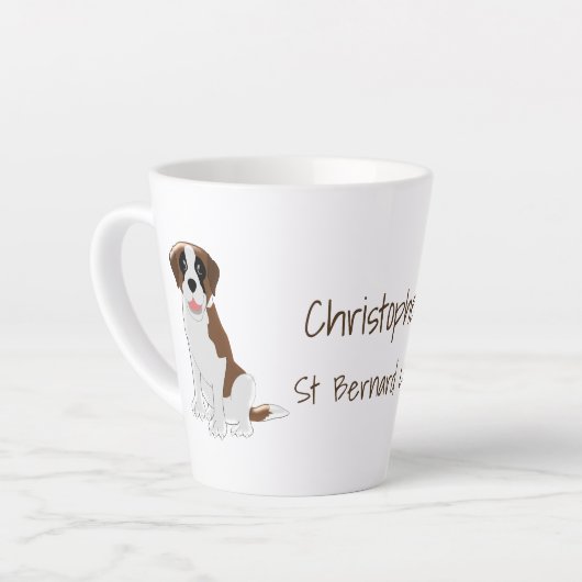 Saint Bernard Design - Gepersonaliseerd Latte Mok (Linkerhoek)