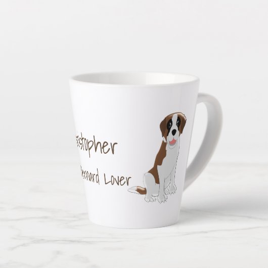 Saint Bernard Design - Gepersonaliseerd Latte Mok (Rechterhoek)