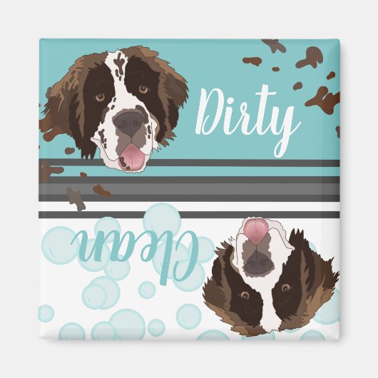 Saint Bernard Dirty/Clean Dishwasher Magneet (Voorkant)