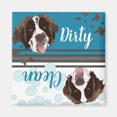 Saint Bernard Dirty/Clean Dishwasher Magnet (Voorkant)