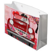 Saint Bernard Dog-auto met hart Valentijnse Groot Cadeauzakje (Achterkant Gekanteld)