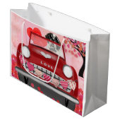 Saint Bernard Dog-auto met hart Valentijnse Groot Cadeauzakje (Voorkant Gekanteld)