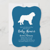 Saint Bernard Dog Baby shower Boy Blue Kaart (Voorkant)