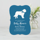 Saint Bernard Dog Baby shower Boy Blue Kaart (Staand voorkant)