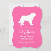 Saint Bernard Dog Baby shower Girl Pink Kaart (Voorkant)