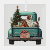 Saint Bernard Dog Boerderij Truck Christmas Glas Ornament (Achterkant)