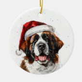 Saint Bernard Dog Christmas Personalized Keramisch Ornament (Voorkant)