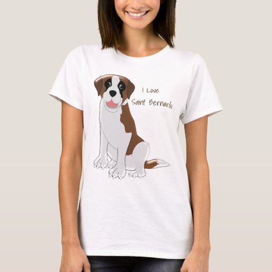 Saint Bernard Dog Design gepersonaliseerd T-shirt (Voorkant)