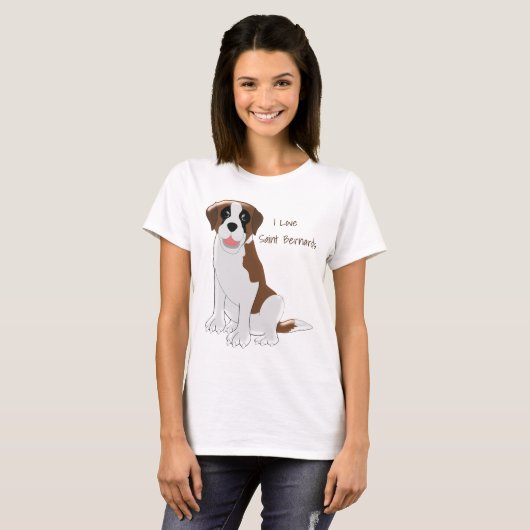Saint Bernard Dog Design gepersonaliseerd T-shirt (Voorkant volledig)