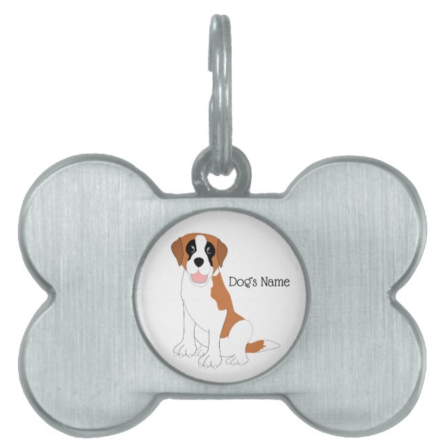 Saint Bernard Dog Design Huisdieren Naamplaatje (voorkant)