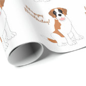 Saint Bernard Dog Design Verjaardag Cadeaupapier (Rol Hoek)