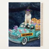 Saint Bernard Dog Halloween Truck Scary Night Planner (Achterkant)