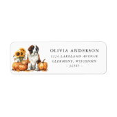Saint Bernard Dog Herfst Terugkeer Adres Etiket (Voorkant)