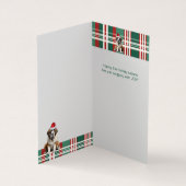Saint Bernard Dog Holiday Plaid Christmas Kaart (Binnen)