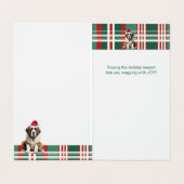 Saint Bernard Dog Holiday Plaid Christmas Kaart (Binnenkant ongevouwen)