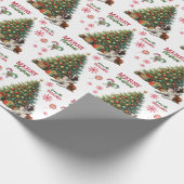 Saint Bernard Dog Holiday Tree Cadeaupapier (Hoek)