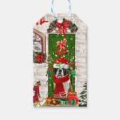 Saint Bernard Dog Kerstmis Cadeaulabel (Voorkant)