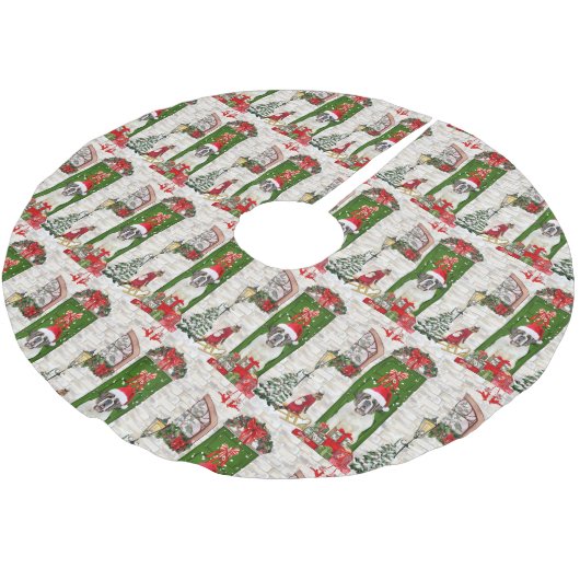 Saint Bernard Dog Kerstmis Kerstboom Rok (Gekanteld)