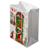 Saint Bernard Dog Kerstmis Medium Cadeauzakje (Voorkant Gekanteld)