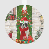 Saint Bernard Dog Kerstmis Ornament (achterkant)
