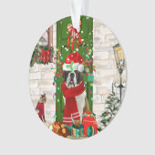 Saint Bernard Dog Kerstmis Ornament (voorkant)