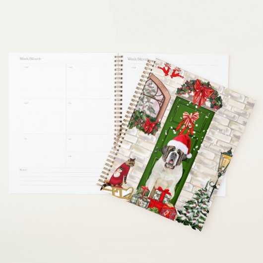 Saint Bernard Dog Kerstmis Planner (Display)