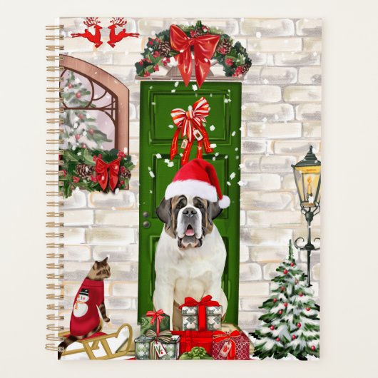 Saint Bernard Dog Kerstmis Planner (Voorkant)
