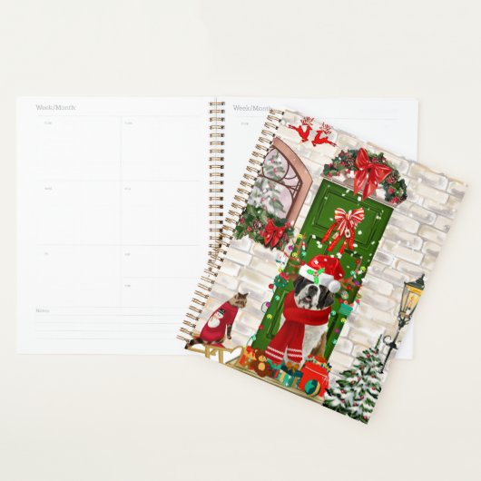 Saint Bernard Dog Kerstmis Planner (Display)