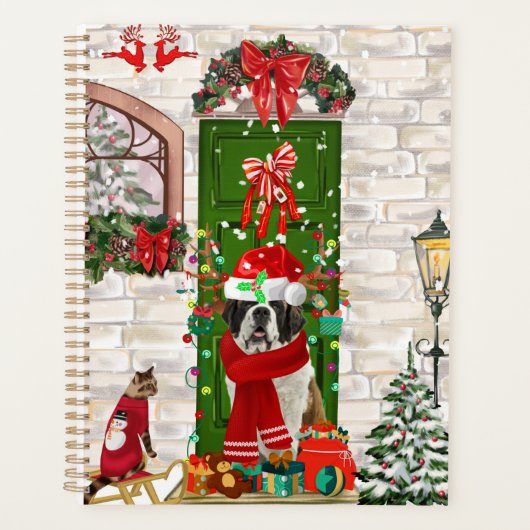 Saint Bernard Dog Kerstmis Planner (Voorkant)