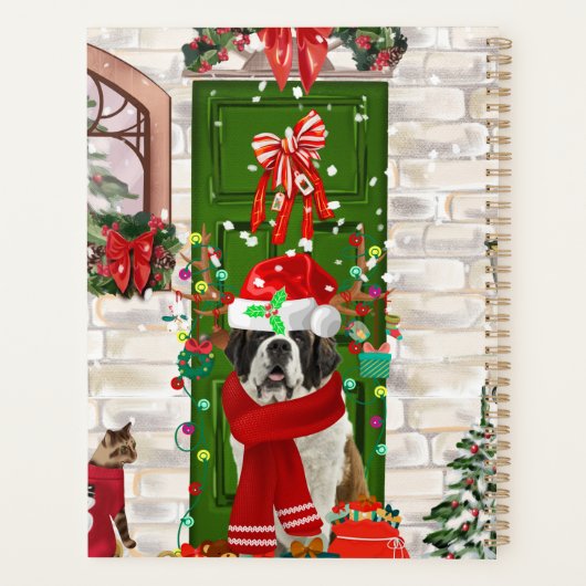 Saint Bernard Dog Kerstmis Planner (Achterkant)
