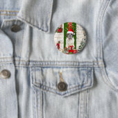 Saint Bernard Dog Kerstmis Ronde Button 5,7 Cm (In situ)