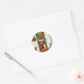 Saint Bernard Dog Kerstmis Ronde Sticker (Envelop)