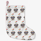 Saint Bernard Dog met harten Valentijnsdag Kleine Kerstsok (Voorkant)