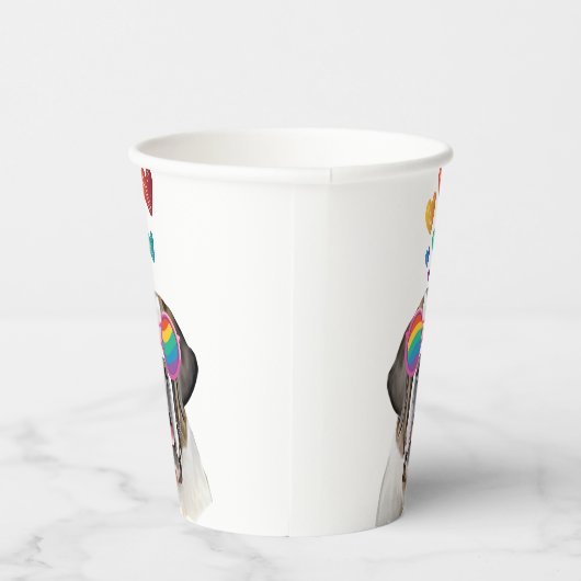 Saint Bernard Dog met harten Valentijnsdag Papieren Bekers (Rechts)