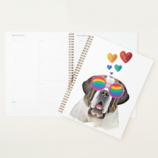 Saint Bernard Dog met harten Valentijnsdag Planner (Display)