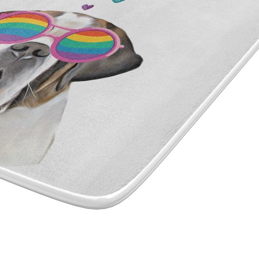 Saint Bernard Dog met harten Valentijnsdag Snijplank (Hoek)