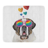 Saint Bernard Dog met harten Valentijnsdag Snijplank (Voorkant)