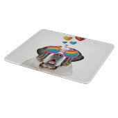 Saint Bernard Dog met harten Valentijnsdag Snijplank (Hoek)