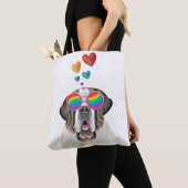 Saint Bernard Dog met harten Valentijnsdag Tote Bag (Dichtbij)