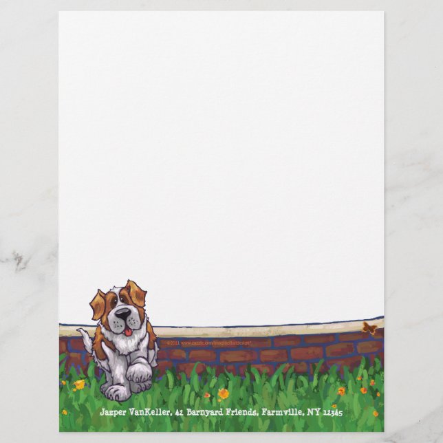 Saint Bernard Dog Personal Letterhead (Voorkant)