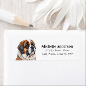 Saint Bernard Dog Retour Adreslabels Etiket (Insitu)