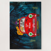 Saint Bernard Dog-rijdende auto's Scary Halloween Legpuzzel (Verticaal)