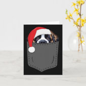 Saint Bernard Dog Santa Hat Kerstzak Fun X Kaart (Gele Bloem)