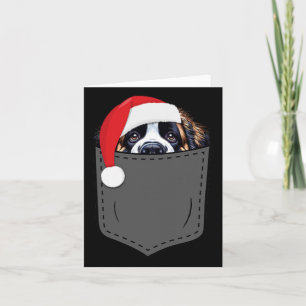 Saint Bernard Dog Santa Hat Kerstzak Fun X Kaart