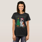 Saint Bernard Dog Santa Hat Mannen Vrouwen Kinder  T-shirt (Voorkant volledig)