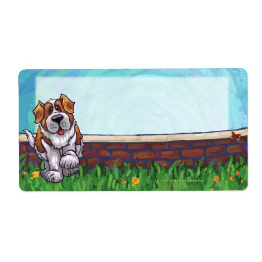Saint Bernard Dog Shipping Labels (Voorkant)