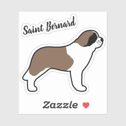 Saint Bernard Dog Silhouette Canine Vinyl Sticker (Vel)