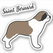 Saint Bernard Dog Silhouette Canine Vinyl Sticker (Voorkant)