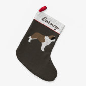 Saint Bernard Dog Silhouette Persoonlijke feestdag Kleine Kerstsok (Voorkant (Hangend))