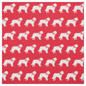 Saint Bernard Dog Silhouette Pet Red Stof (Swatch)